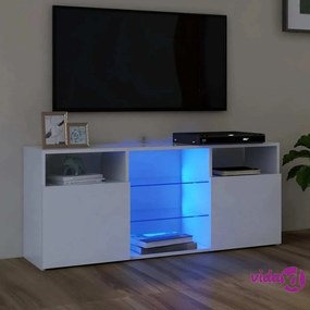 vidaXL Mobile Porta TV con Luci LED Bianco 120x30x50 cm