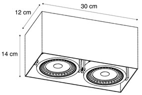 Faretto moderno da superficie nero con LED dimmerabile 2 luci - Dionysos