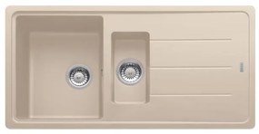 Lavello integrato 1.5 vasche con gocciolatoio laterale destro o sinistro FRANKE Boston fragranite L 50 x L 97 cm avena
