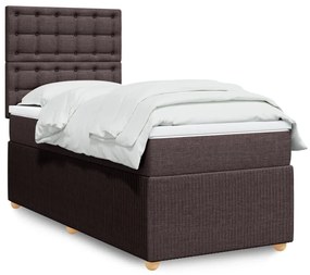 Giroletto A Molle Con Materasso Marrone Scuro 90x200 Cm Tessuto /