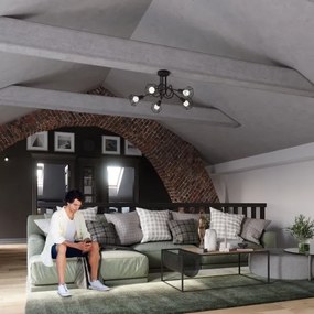 Sollux SL.1110 - Lampadario a stelo ARTEMIS 5xE14/40W/230V nero