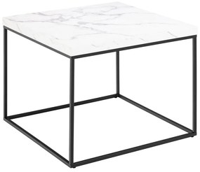 Tavolino bianco con piano in marmo 60x60 cm Barossa - Actona