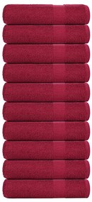 Asciugamani Doccia 10 Pz Bordeaux 70x140cm 360 G/m² 100% Cotone /