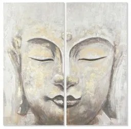 Set di 2 quadri DKD Home Decor Buddha Orientale (120 x 3,7 x 120 cm)