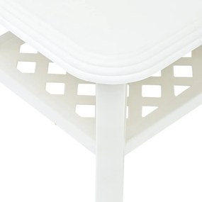 Tavolino da caffè bianco 90x60x46 cm in plastica
