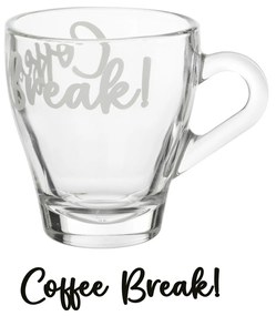 Tazzina in vetro 125 ml scritta Coffe break