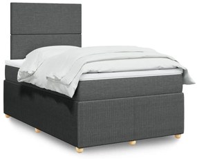 Giroletto A Molle Con Materasso Grigio Scuro 120x200 Cm Tessuto /
