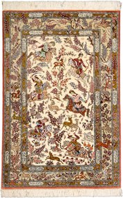 Ghom Tappeto persiano 100 x 150 Beige (Iran) Annodato A Mano