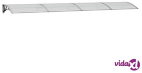 vidaXL Tettoia per Porta Grigia e Trasparente 400x75 cm Policarbonato