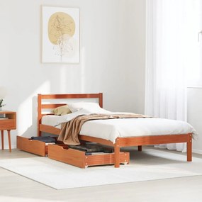 Letto senza materasso marrone cera 90x200 cm legno di pino