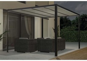 Pergola Glicine in alluminio grigio antracite copertura mobile L 394 x P 294 x H 235 cm