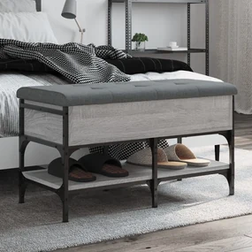 Panca Porta Scarpe Grigio Sonoma 82x42x45 Cm Legno Multistrato /