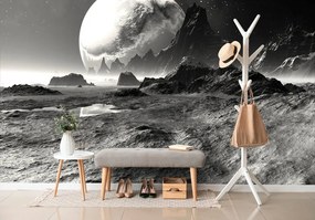 Carta da parati – Paesaggio fantasy in bianco e nero