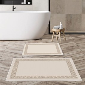 Set di tappetini per il bagno marrone chiaro 2 pz 60x100 cm – Foutastic