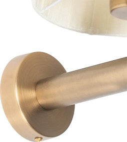 Lampada da parete smart bronzo con paralume bianco incl. WiFi A60 - Pluk