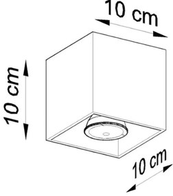 Plafoniera da Soffitto in Alluminio QUAD 1 GU10 Grigia da Interno