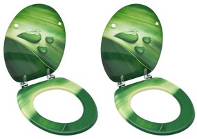 Tavolette Wc E Coperchi 2 Pz İn Mdf Verde Design Goccia Dacqua /