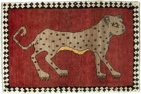 Gabbeh Tappeto 90 x 130 Rosso (Iran) Annodato A Mano