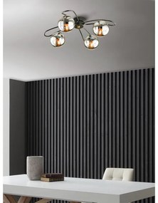 Plafoniera glamour Karin Ø 60 cm nero IP20, 4XE27