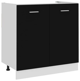 Mobile Sottolavello Nero 80x46x81,5 Cm Legno Multistrato /