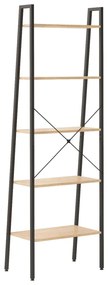 Scaffale autoportante 5 ripiani marrone chiaro nero 56x35x174cm