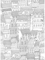 Rebel Walls Carta da parati Dream Town - Graphite
