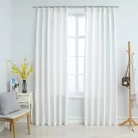 Tende Oscuranti con Ganci 2 pz Avorio 140x245 cm 134487