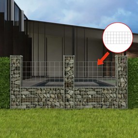 Gabbione İn Rete Ad U İn Acciaio Zincato 240x20x100 Cm /