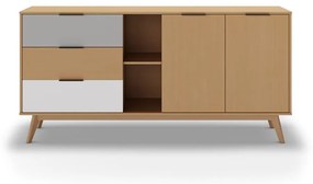 Cassettiera bassa in legno di pino in colore naturale 165x81 cm Elfa - Marckeric