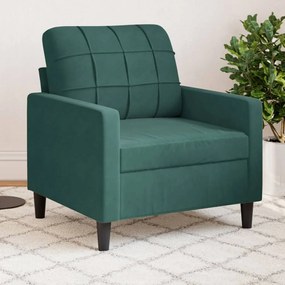 Poltrona Verde Scuro 60 Cm Velluto /