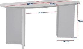 Tavolo da pranzo opaco 89,5x180 cm Sablin – Kalune Design