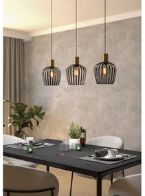 Eglo 901037 - Lampadario a sospensione con filo EMPOLI 3xE27/40W/230V nero/oro