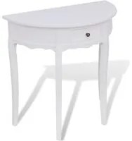 Tavolo Consolle con Cassetto Semicircolare Bianco 241530