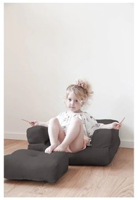 Poltrona pieghevole per bambini con sgabello Grigio scuro Mini Cube - Karup Design