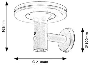 Rabalux 77017 - Luce solare a LED con sensore ALASKA LED/10W/3,7V IP44