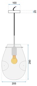 Lampada Di Soffitto Pensile Di Vetro APP327-1CP Silver