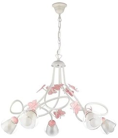 Lampadario Pop Lampadario Butterfly rosa 5x E14 rosa paralume rosa 5x E14