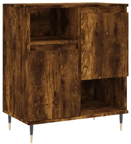 Credenze 2 pz rovere fumo in legno multistrato
