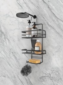 Mensola da bagno sospesa nera Origin Lava - Metaltex