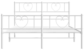 Giroletto con testiera e pediera metallo bianco 120x190 cm