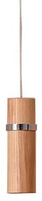 Lucande - Nojus LED Lampada a Sospensione Wood/Chrome Lucande