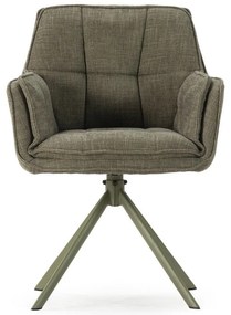 Set di sedie da pranzo verde in imbottito 2 pz Keiko – Marckeric