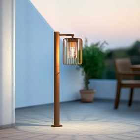 Paletto da Giardino Corten a Lanterna 80cm Base E27 IP54 - Serie NEXUS Colore Corten
