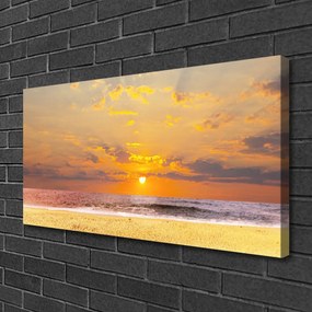 Stampa quadro su tela Paesaggio del sole della spiaggia del mare 100x50 cm