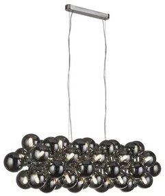 Berry 25lt bar pendant - metallo cromato e vetro fumé