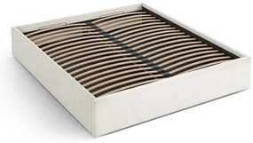 Letto matrimoniale imbottito color crema con contenitore/senza testiera con rete inclusa 160x200 cm Susan – Micadoni