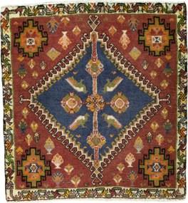Shiraz Tappeto 60x70 Rosso (Iran) Annodato A Mano