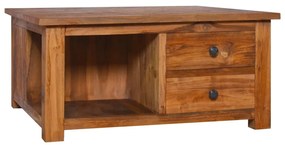 Tavolino Da Salotto 68x68x33 Cm İn Legno Massello Di Teak /