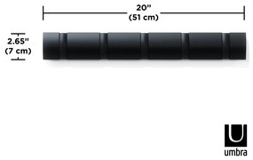 Appendiabiti da parete nero in legno di pioppo Flip - Umbra