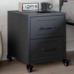 Comodino Antracite 36x39x43,5 Cm İn Acciaio /